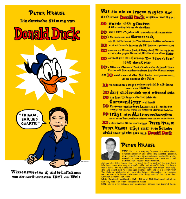 Flyer Donald Duck in Peter Krause